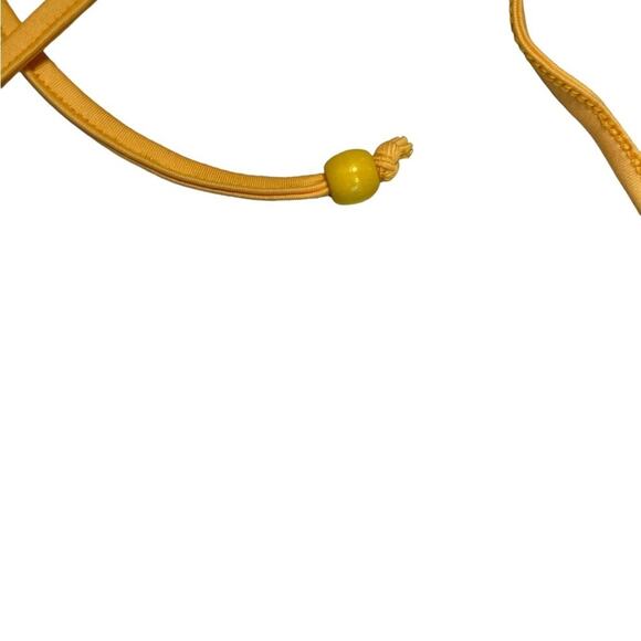 Shein Bikini Top String Canary Triangle Yellow Size S Floral Sexy Beach Swim - Picture 5 of 7